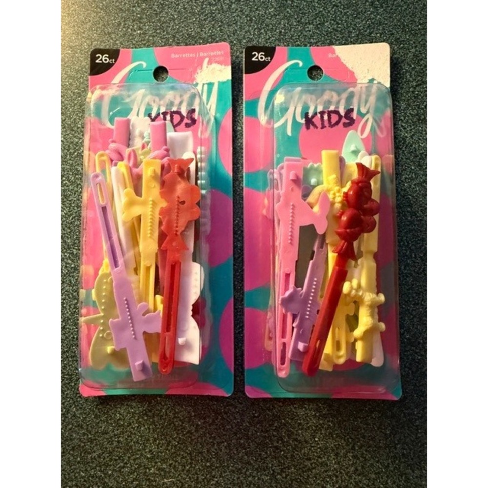 Goody Kids Barrette Hair Clips 26ct 2 Pack Multicolor Shapes NEW
